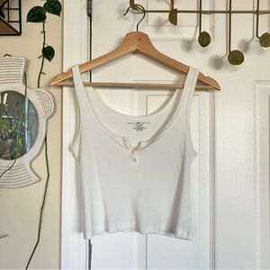 Brandy Melville White Ribbed Tank Top